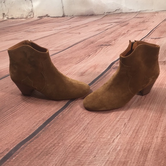 Isabel Marant Dicker Suede Ankle Boots in Tan - Picture 4 of 11